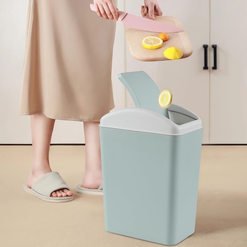 Xeabia 20 L Swing Top Trash Bin, Plastic Trash Can