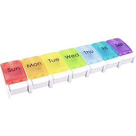 7 Day Pill Organizer, Large Push Button Weekly Pill Box for Pills/Vitamin/Fish Oil/Supplements
