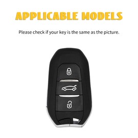 OFF WE GO OFF WE GO Schlsselhlle Autoschlssel Hlle Passt fr Peugeot 208 308 408 508 307 2008 3008 5008 Schlsselbox fr Citroen C3 C4 C5 DS3 DS5 DS7 3 Tasten TPU Schlssel Hlle Schutzhlle, Grau Silber