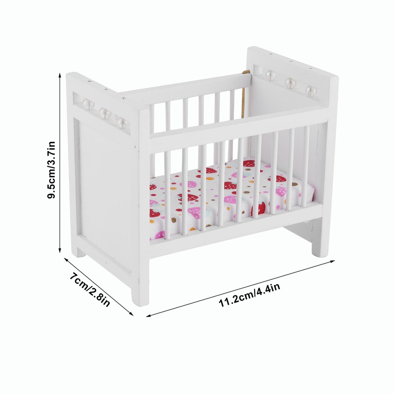 1:12 Dollhouse Mini Bed Model with Mattress Simulation Furniture Model