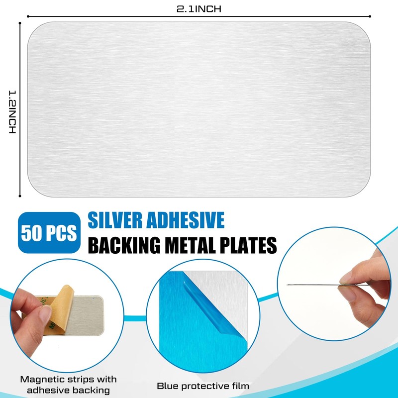 Zonon 50 Pcs Adhesive Metal Plates for Magnetic Mounts 2.1