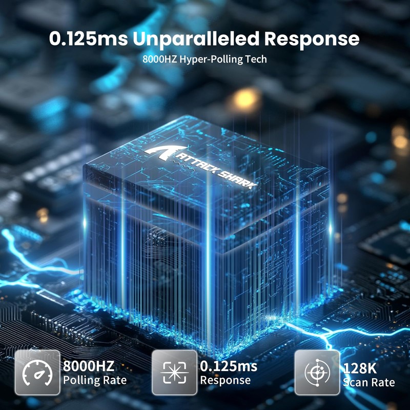 ATTACK SHARK X68 HE 8000Hz Rapid Trigger Keyboard, 0.01mm RT