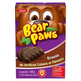 Dare Bear Paws Brownie Cookies, 6 Pouches per Box - 240g/8.5 oz., Box (Imported from Canada)