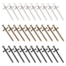UNICRAFTALE 36pcs 3 Colors Sword Pendants 54.5mm Long Dagger Zinc Alloy Pendants Hypoallergenic Retro Earring Sword Charms Metal Bracelets Charm for DIY Necklace Jewelry Making