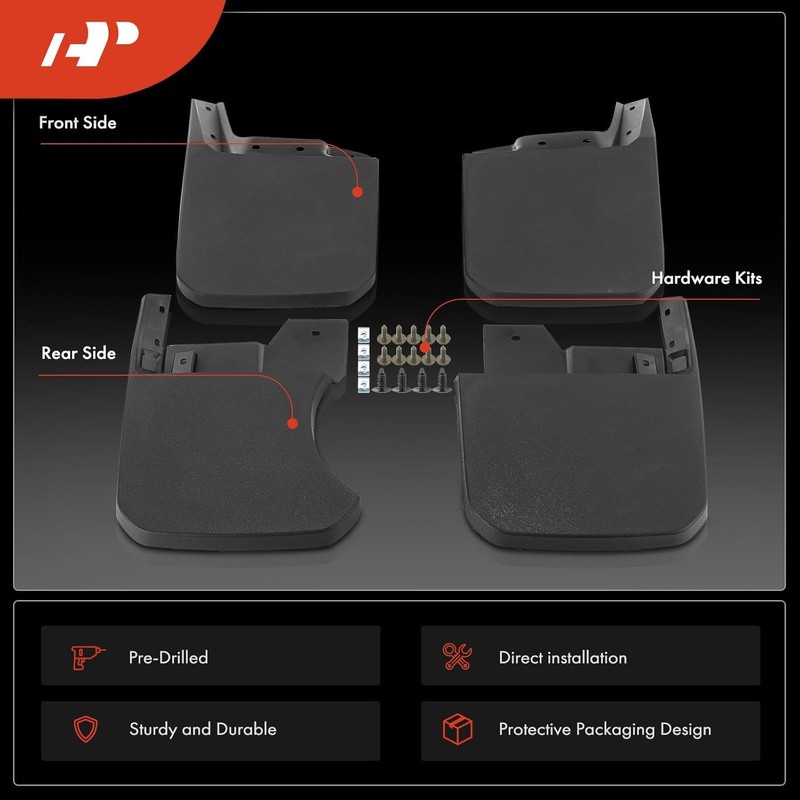 A-Premium Set of 4PCS Front and Rear Mud Flaps Splash