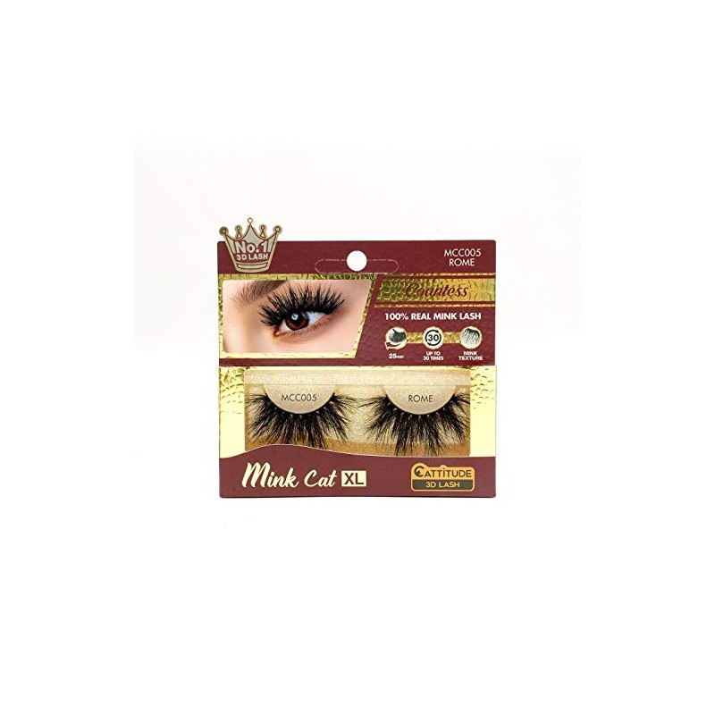 CATTITUDE 3D LASHES Rome Countess Mink Cat 25mm False Eyelashes,
