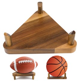 Jeinbuil Wooden Ball Stand, Premium Basketball Display Stand