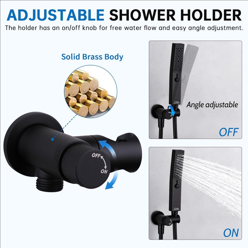 G-Promise All Metal Handheld Shower Set with 3-Function Showerwand, included