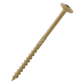 #14 x 4" Tan IMSCREWS Wood Deck Screws - T30 Star Drive with Large Washer Head - Rust-Resistant Outdoor Deck Screws for Timber, Log, and Landscaping Wood Projects Pack of 150