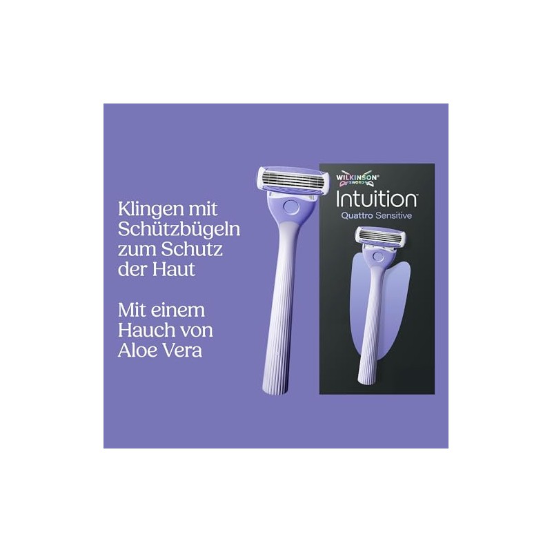 Wilkinson Sword Intuition Quattro Sensitive Skin Women's Razor Starter Pack