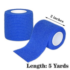 Tindobewan 8 Rolls Cohesive Bandage 2” x 5 Yards Self Adherent Bandage Wrap Breathable Vet Tape Elastic Adhesive Bandage for Sports, Wrist, Ankle, Tattoo Wraps(Blue)