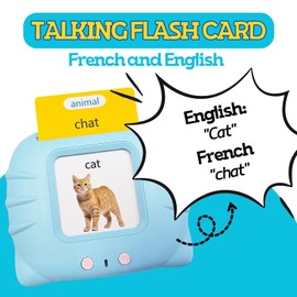 ZEENKIND French Talking Flash Cards for Kids, Bilingual Flash Cards 510 English French Sight Words, Learn French Pocket Speech for Toddlers 3-6 Years Old, Card Early Education Device Flashcard Toys