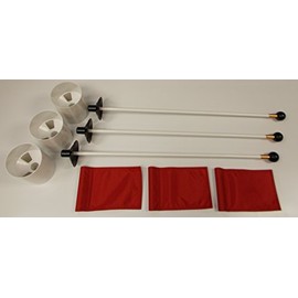 Deluxe Putting Green Accessory Kit - (3) PGA Plastic 6 Inch Cups & (3) Pin Markers with Red Jr Flags