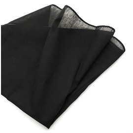Trifong Bandana, Plain, 100% Cotton, Handkerchief, Triangular Width, Adult, Stylish, Cotton, Bandana, Unisex, 21.7 x 21.7 inches (55 x 55 cm), Black