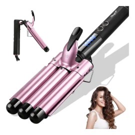Waflera Cabello Cerámica Rizador De Pelo Ondas Tenazas 25mm