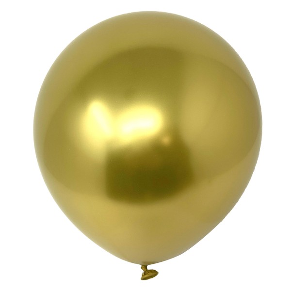 Allgala 12 Inch 50 Count 2.8g Latex Heavy Metallic Chrome Balloons - Gold -BL52083