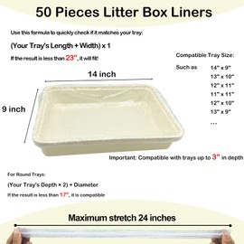Disposable Small Animal Cage Liners, Rabbit Litter Box Lines Pet Tray Liner Bags Guinea Pig Cage Toilet Plastic Film for Bird Hamster Chinchilla Hedgehog (50 PCS, 23'')