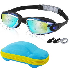wiipara Schwimmbrille für Kinder Unisex ab 4 Jahre, Taucherbrille mit Nasenschutz und Ohrstöpsel, UV-Schutz | Anti-Leck | Anti-Beschlag | Verbesserter Komfort | Kinderschwimmbrille für Jungen Mädchen