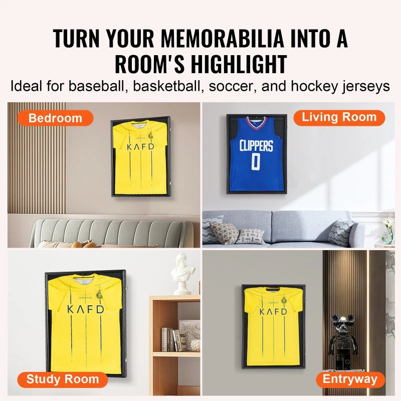 Large Lockable Sport Jersey Shadow Box 23.3 X 31.2 X