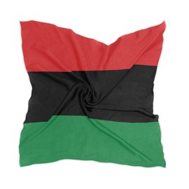 African Flag Silk Scarf Head Hair Wraps Bandana Square Satin Head Scarf for Women