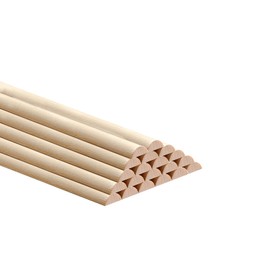 18 PCS Split Wood Dowel Rods, 15.7-inch x 1/2-inch Unfinished Cuttable Half Round Wooden Dowels Sticks for Art Projects and DIYers