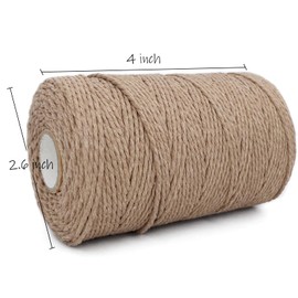 Twine String,500 Feet Cotton Butchers Twine String Cooking Kitchen Twine for Crafts Roasting Gift Wrapping DIY Decoration Gardening Packing Materials,Light Brown