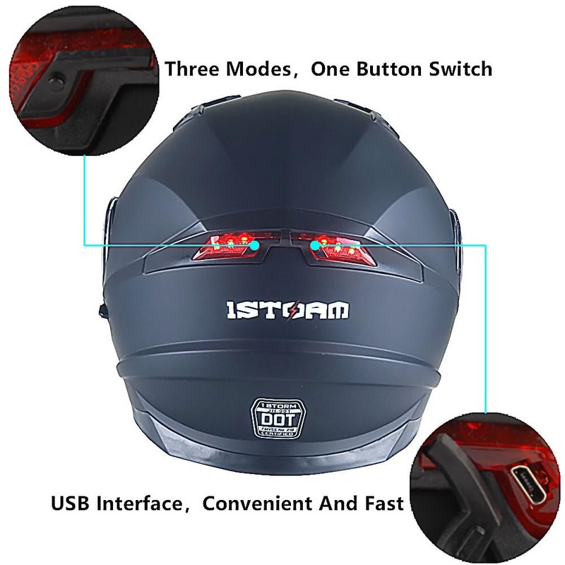 1Storm New Motorcycle Bike Modular Full Face Helmet Dual Visor