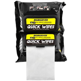 BIGBIGRIVER Shoe wipes 2 Pack 60 Pcs Sneaker Wipes Cleaner Quick Wipes Travel Portable Removes Dirt, Stains