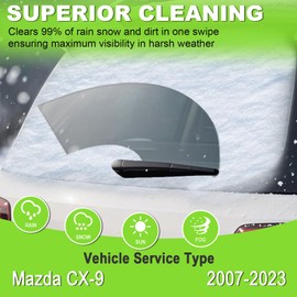 PARRATI® Rear Windshield Wiper Replacement for Mazda CX9 2007-2023,Back Wiper Blade Quiet & Easy to Install(14 Inch)