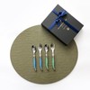 (Laguiole) Gift Wrapping Jeanneron Laguiole Teaspoon & Teafork 4-Piece Set Blue + Green / (라귀올)선물포장 장네론 라귀올 티스픈티포크 4p 세트 블루+그린