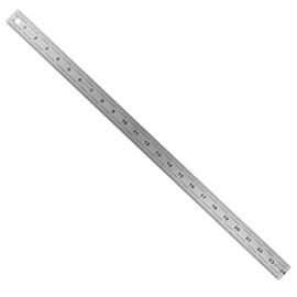 Pacific Arc Stainless Steel Ruler with 32nd and 64th Graduations, 24 Inches Rubber Backed