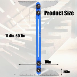 Stair Treads Gauge Template Tool - Stair Jig, Measuring Stair Tool, Shelf Scribe Tool for Stairs, Risers, Shelf and Cutting Drywall, 12In to 60In(Blue)