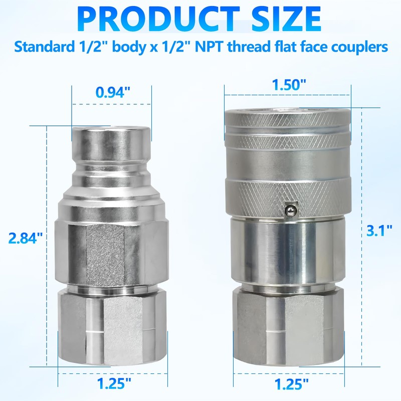 Cplbrb 1/2’’ NPT Flat Face Hydraulic Quick Connect Couplers/Couplings with