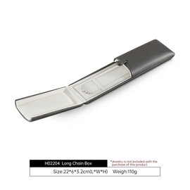 Dansmiy PU Leather Velvet Bracelet Necklace Display Box, Pendant Packing Case, Long Chain Jewelry Storage Box, Snap Button