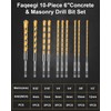 Faqeegi 10PCS 6-Inch Masonry Drill Bit Set, YG10X Carbide Tipped,