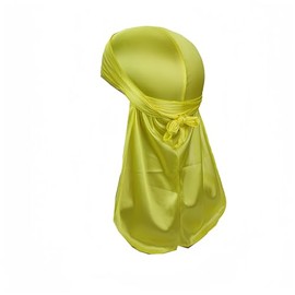 Proumhang Long Tail Durag, Unisex Durag 360 Waves Headgear, Turban Hat, Wide Bands, Pirate Bandana, Women and Men, Hip-Hop Daily Decoration, yellow