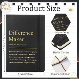 Chiisong 24 Pcs Employee Appreciation Gifts A6 Small Leather Journals Bulk Inspirational Different Maker Notebook Thank You Gift for Women Leadership Coworker Team Staff Christmas(Black)