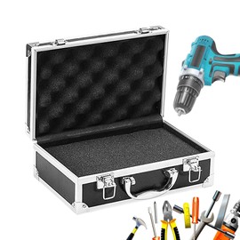 Aluminum Tool Case, 20 In Tool Box Flatbox, ni Carrying Case With Foam Lining, Aluminum Case Foam Briefcase Toolbox Carrying Case, Portable Tool Box Organizer Outdoor Travel Tool Case
