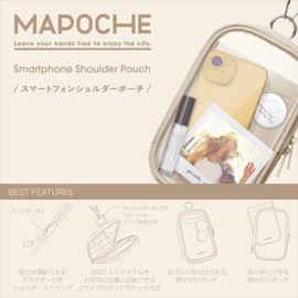 Elecom P-MAP05WH Smartphone Shoulder Smartphone Pouch Clear Type Shoulder Divider Pocket Milk Tea White
