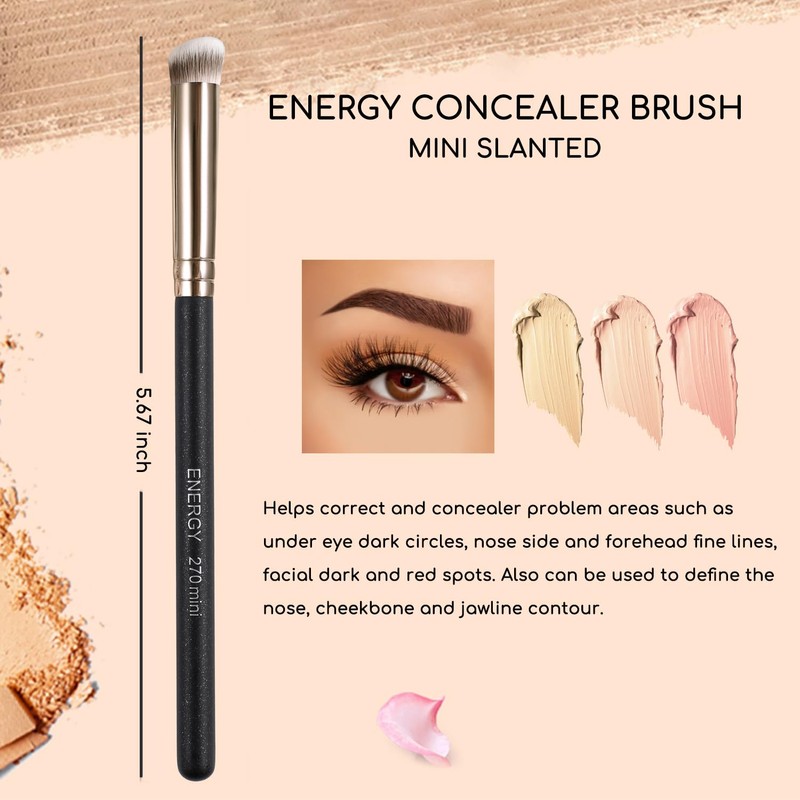 ENERGY Under Eye Concealer Brush Mini Flat Angled Kabuki for