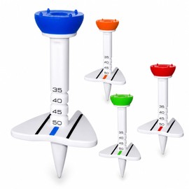 GreenLife Golf Tees, Golf Alignment Tees, 5 Levels of Height Adjustment, Launch Direction, Works with Green Marker, Great Gift and Competition Favors (Set of 4)