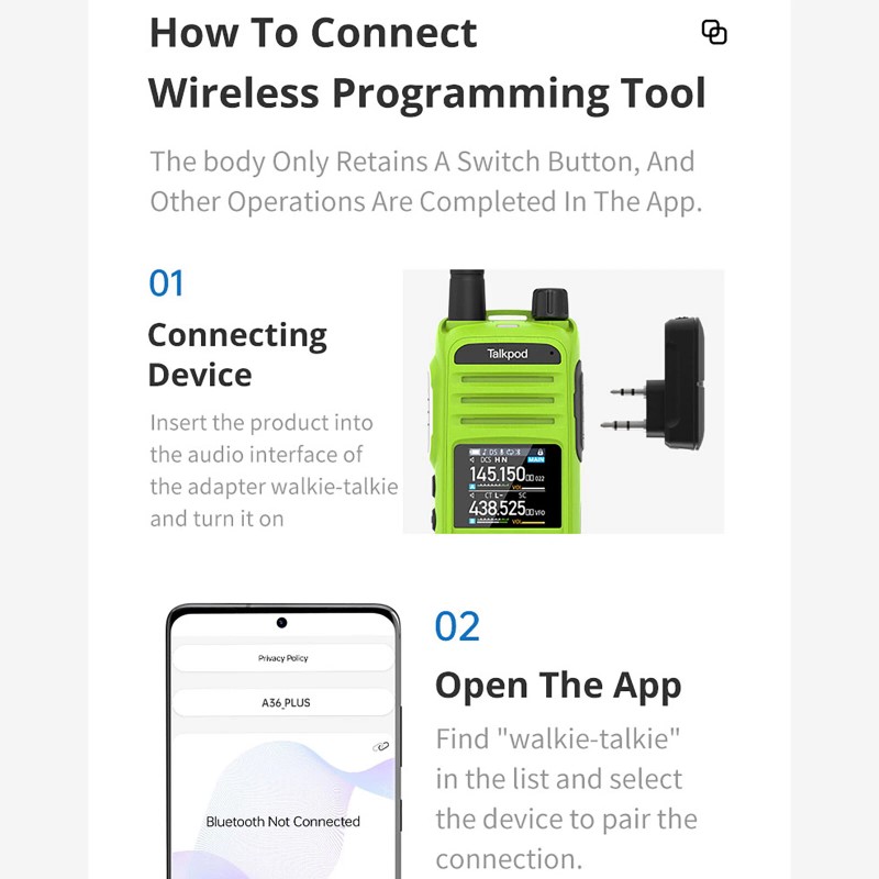 For BAOFENG K-Port Wireless Bluetooth Programmer Adapter Accessory For Baofeng
