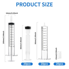 Pack of 20 Syringes, 10 ml Plastic Syringe, Individually Packed, Durable Colostrum Syringes, Versatile Dosing Syringes, Reusable Liquid Syringe Measuring Syringe for Garden and Pet Care