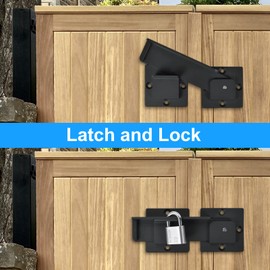 GreaTalent 7.5" Flip Gate Latch Lock with Padlock Hole 2Pack, 4mm Heavy Duty Aluminum Alloy Adjustable Door Latch for Sliding Swing Open Door, Outdoor Gate, Wooden Fence, Barn Door, Shed, Garage, Yard