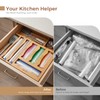 6 in 1 Storage Bag Organizer Kitchen Drawer, Bamboo Foil
