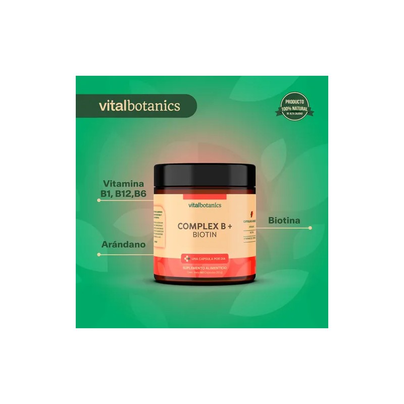 Vitaminas Complejo B Biotina Arandano 60 Capsulas
