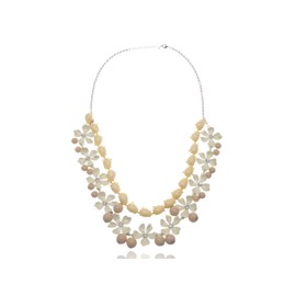 Alilang Silvery Tone Elegant Faux Pearl Dangle Flower Crystal Rhinestone Necklace