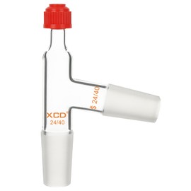 XCD Distilling Thermometer Adapter, 3-Way Glass Adapter with 24/40 Joints and Screw Cap for Distillation Apparatus