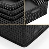 Eslite Plastic Storage Baskets for Organizing,11.42"X9"X4.7",Pack of 4 (Black)