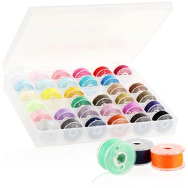 com-four® Sewing Kit - 36 Individual Sewing Machine Bobbins with Storage Box - Sewing Thread on the Spool in 36 Colours - Sewing Accessories for the Sewing Machine (36 Pieces, Thread, with Box)